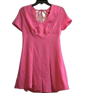 Very J Pink Romper Tie Back Pleated Shorts NWT S